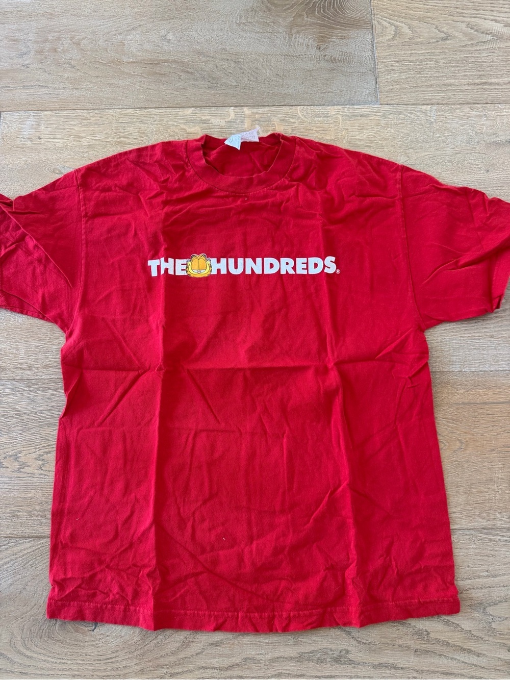 The Hundreds Red Crewneck with White Logo and Yellow Icon